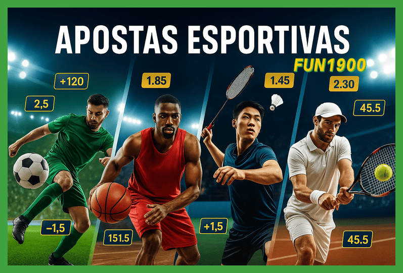 Aposte em apostas esportivas no cassino online FUN1900